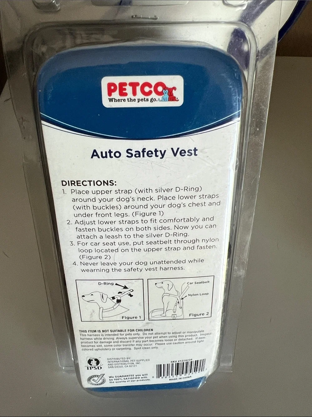 Petco Auto Safety Vest for Dogs — Large, Blue